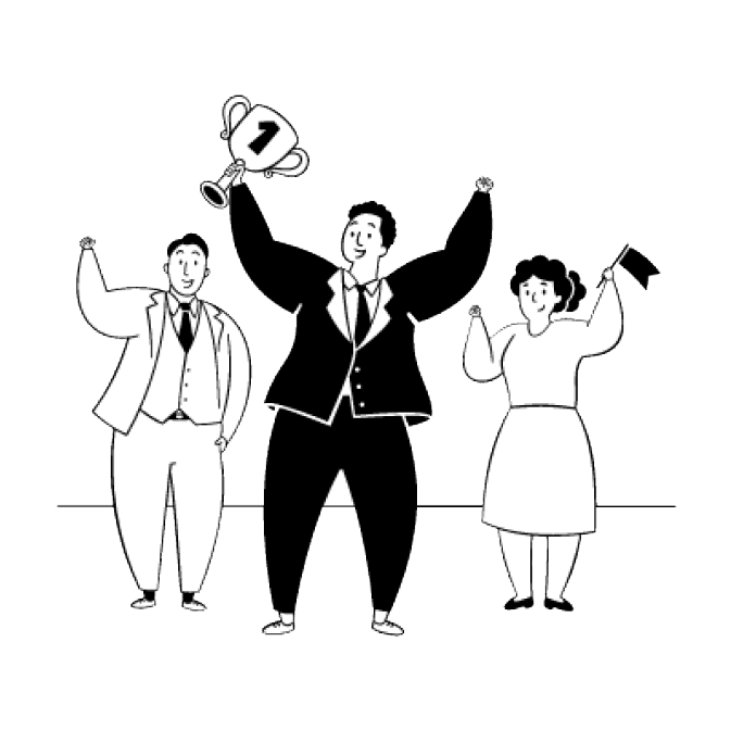 モノクロ人物イラスト